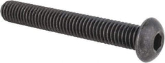 Made in USA - 3/8-16 UNC Hex Socket Drive, Button Screw - Alloy Steel, Black Oxide Finish, Fully Threaded, 2-3/4" Length Under Head - Industrial Tool & Supply