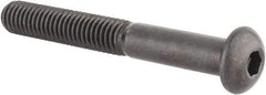 Made in USA - 3/8-16 UNC Hex Socket Drive, Button Screw - Alloy Steel, Black Oxide Finish, Fully Threaded, 3" Length Under Head - Industrial Tool & Supply