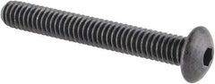 Made in USA - #8-32 UNC Hex Socket Drive, Button Screw - Alloy Steel, Black Oxide Finish, Fully Threaded, 1-1/4" Length Under Head - Industrial Tool & Supply