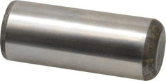 Made in USA - 1" Diam x 2-1/2" Pin Length Grade 8 Alloy Steel Standard Dowel Pin - Bright Finish, C 47-58 & C 60 (Surface) Hardness, 117,800 Lb (Single Shear), 235,600 Lb (Double Shear) Breaking Strength, 1 Beveled & 1 Rounded End - Industrial Tool & Supply