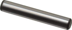Made in USA - 3/8" Diam x 2-1/4" Pin Length Grade 8 Alloy Steel Standard Dowel Pin - Bright Finish, C 47-58 & C 60 (Surface) Hardness, 16,550 Lb (Single Shear), 33,100 Lb (Double Shear) Breaking Strength, 1 Beveled & 1 Rounded End - Industrial Tool & Supply