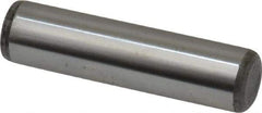 Made in USA - 7/16" Diam x 1-3/4" Pin Length Grade 8 Alloy Steel Standard Dowel Pin - Bright Finish, C 47-58 & C 60 (Surface) Hardness, 22,550 Lb (Single Shear), 45,100 Lb (Double Shear) Breaking Strength, 1 Beveled & 1 Rounded End - Industrial Tool & Supply