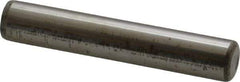 Made in USA - 7/16" Diam x 2-1/2" Pin Length Grade 8 Alloy Steel Standard Dowel Pin - Bright Finish, C 47-58 & C 60 (Surface) Hardness, 22,550 Lb (Single Shear), 45,100 Lb (Double Shear) Breaking Strength, 1 Beveled & 1 Rounded End - Industrial Tool & Supply
