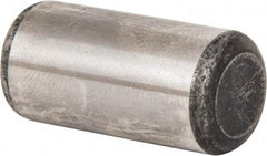 Made in USA - 1/2" Diam x 1" Pin Length Grade 8 Alloy Steel Standard Dowel Pin - Bright Finish, C 47-58 & C 60 (Surface) Hardness, 29,450 Lb (Single Shear), 58,900 Lb (Double Shear) Breaking Strength, 1 Beveled & 1 Rounded End - Industrial Tool & Supply