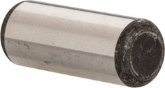 Made in USA - 1/2" Diam x 1-1/4" Pin Length Grade 8 Alloy Steel Standard Dowel Pin - Bright Finish, C 47-58 & C 60 (Surface) Hardness, 29,450 Lb (Single Shear), 58,900 Lb (Double Shear) Breaking Strength, 1 Beveled & 1 Rounded End - Industrial Tool & Supply