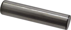 Made in USA - 1/2" Diam x 2-1/4" Pin Length Grade 8 Alloy Steel Standard Dowel Pin - Bright Finish, C 47-58 & C 60 (Surface) Hardness, 29,450 Lb (Single Shear), 58,900 Lb (Double Shear) Breaking Strength, 1 Beveled & 1 Rounded End - Industrial Tool & Supply