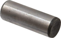 Made in USA - 5/8" Diam x 1-3/4" Pin Length Grade 8 Alloy Steel Standard Dowel Pin - Bright Finish, C 47-58 & C 60 (Surface) Hardness, 46,000 Lb (Single Shear), 92,000 Lb (Double Shear) Breaking Strength, 1 Beveled & 1 Rounded End - Industrial Tool & Supply