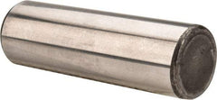 Made in USA - 5/8" Diam x 2" Pin Length Grade 8 Alloy Steel Standard Dowel Pin - Bright Finish, C 47-58 & C 60 (Surface) Hardness, 46,000 Lb (Single Shear), 92,000 Lb (Double Shear) Breaking Strength, 1 Beveled & 1 Rounded End - Industrial Tool & Supply