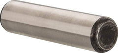 Made in USA - 3/4" Diam x 3" Pin Length Grade 8 Alloy Steel Standard Dowel Pin - Bright Finish, C 47-58 & C 60 (Surface) Hardness, 132,400 Lb (Double Shear), 66,200 Lb (Single Shear) Breaking Strength, 1 Beveled & 1 Rounded End - Industrial Tool & Supply
