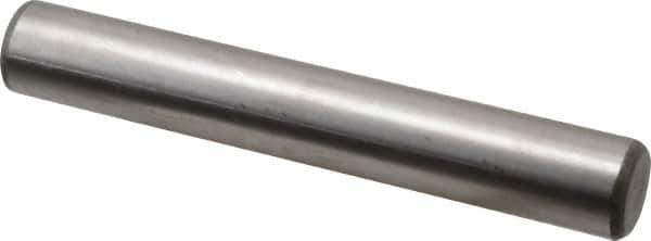 Made in USA - 3/4" Diam x 5" Pin Length Grade 8 Alloy Steel Standard Dowel Pin - Bright Finish, C 47-58 & C 60 (Surface) Hardness, 132,400 Lb (Double Shear), 66,200 Lb (Single Shear) Breaking Strength, 1 Beveled & 1 Rounded End - Industrial Tool & Supply