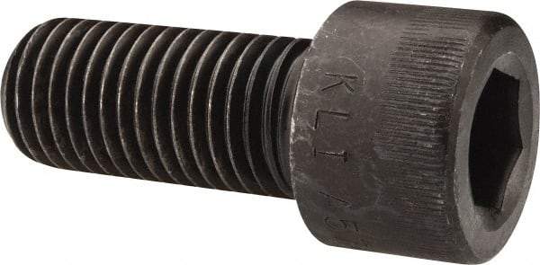 Made in USA - 1-8 UNC Hex Socket Drive, Socket Cap Screw - Alloy Steel, Black Oxide Finish, Fully Threaded, 2-1/4" Length Under Head - Industrial Tool & Supply