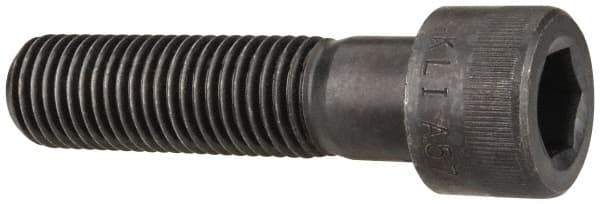 Made in USA - 1-8 UNC Hex Socket Drive, Socket Cap Screw - Alloy Steel, Black Oxide Finish, Partially Threaded, 4" Length Under Head - Industrial Tool & Supply