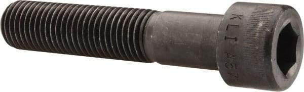 Made in USA - 1-8 UNC Hex Socket Drive, Socket Cap Screw - Alloy Steel, Black Oxide Finish, Partially Threaded, 5" Length Under Head - Industrial Tool & Supply