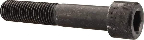 Made in USA - 1-8 UNC Hex Socket Drive, Socket Cap Screw - Alloy Steel, Black Oxide Finish, Partially Threaded, 5-1/2" Length Under Head - Industrial Tool & Supply