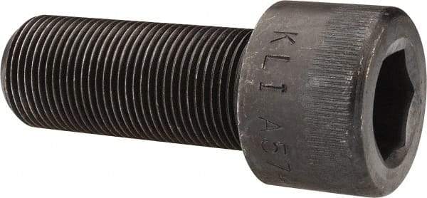Made in USA - 1-14 UNF Hex Socket Drive, Socket Cap Screw - Alloy Steel, Black Oxide Finish, Fully Threaded, 2-1/2" Length Under Head - Industrial Tool & Supply