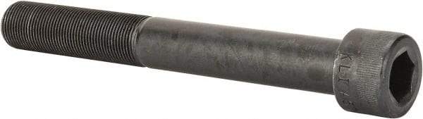 Made in USA - 1-14 UNF Hex Socket Drive, Socket Cap Screw - Alloy Steel, Black Oxide Finish, Partially Threaded, 8" Length Under Head - Industrial Tool & Supply