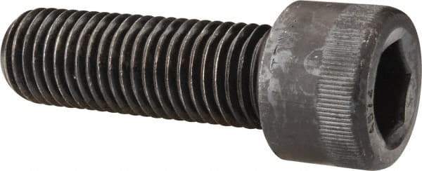 Made in USA - 1-1/8 - 7 UNC Hex Socket Drive, Socket Cap Screw - Alloy Steel, Black Oxide Finish, Fully Threaded, 3-1/2" Length Under Head - Industrial Tool & Supply