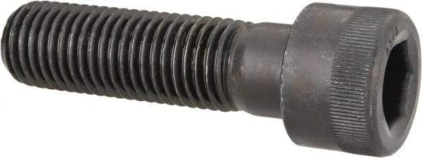 Made in USA - 1-1/8 - 7 UNC Hex Socket Drive, Socket Cap Screw - Alloy Steel, Black Oxide Finish, Partially Threaded, 4" Length Under Head - Industrial Tool & Supply