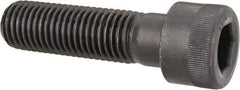 Made in USA - 1-1/8 - 7 UNC Hex Socket Drive, Socket Cap Screw - Alloy Steel, Black Oxide Finish, Partially Threaded, 4" Length Under Head - Industrial Tool & Supply