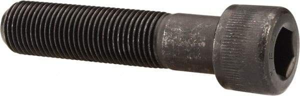Made in USA - 1-1/8 - 7 UNC Hex Socket Drive, Socket Cap Screw - Alloy Steel, Black Oxide Finish, Partially Threaded, 4-1/2" Length Under Head - Industrial Tool & Supply