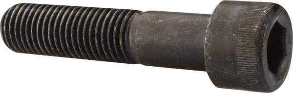 Made in USA - 1-1/8 - 7 UNC Hex Socket Drive, Socket Cap Screw - Alloy Steel, Black Oxide Finish, Partially Threaded, 5" Length Under Head - Industrial Tool & Supply