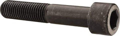 Made in USA - 1-1/8 - 7 UNC Hex Socket Drive, Socket Cap Screw - Alloy Steel, Black Oxide Finish, Partially Threaded, 6" Length Under Head - Industrial Tool & Supply