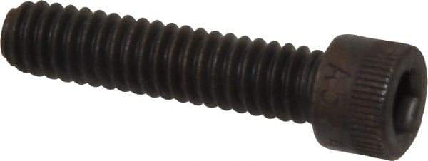 Made in USA - 1/4-20 UNC Hex Socket Drive, Socket Cap Screw - Alloy Steel, Black Oxide Finish, Fully Threaded, 1-1/8" Length Under Head - Industrial Tool & Supply