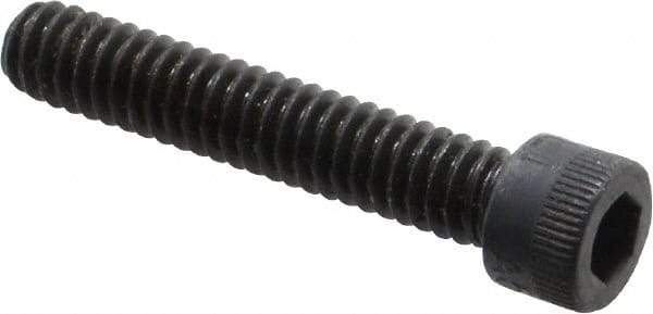 Made in USA - 1/4-20 UNC Hex Socket Drive, Socket Cap Screw - Alloy Steel, Black Oxide Finish, Partially Threaded, 1-3/8" Length Under Head - Industrial Tool & Supply