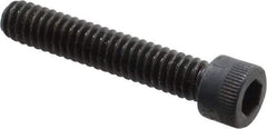 Made in USA - 1/4-20 UNC Hex Socket Drive, Socket Cap Screw - Alloy Steel, Black Oxide Finish, Partially Threaded, 1-3/8" Length Under Head - Industrial Tool & Supply