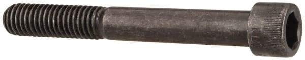 Made in USA - 7/16-14 UNC Hex Socket Drive, Socket Cap Screw - Alloy Steel, Black Oxide Finish, Partially Threaded, 3-1/2" Length Under Head - Industrial Tool & Supply