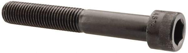 Made in USA - 7/8-9 UNC Hex Socket Drive, Socket Cap Screw - Alloy Steel, Black Oxide Finish, Partially Threaded, 6" Length Under Head - Industrial Tool & Supply