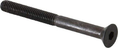 Made in USA - #10-32 UNF Hex Socket Drive, 82° Flat Screw - Alloy Steel, Black Oxide Finish, Partially Threaded, 2" OAL - Industrial Tool & Supply