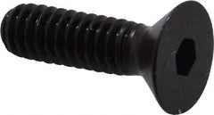 Made in USA - 1/4-20 UNC Hex Socket Drive, 82° Flat Screw - Alloy Steel, Black Oxide Finish, Fully Threaded, 7/8" OAL - Industrial Tool & Supply