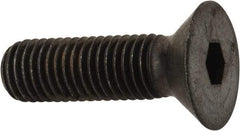 Made in USA - 1/4-28 UNF Hex Socket Drive, 82° Flat Screw - Alloy Steel, Black Oxide Finish, Fully Threaded, 7/8" OAL - Industrial Tool & Supply