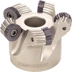 Iscar - 63mm Cut Diam, 8mm Max Depth, 22mm Arbor Hole, 5 Inserts, RC.. Insert Style, Indexable Copy Face Mill - FRW Cutter Style, 45mm High, Through Coolant, Series MillShred - Industrial Tool & Supply