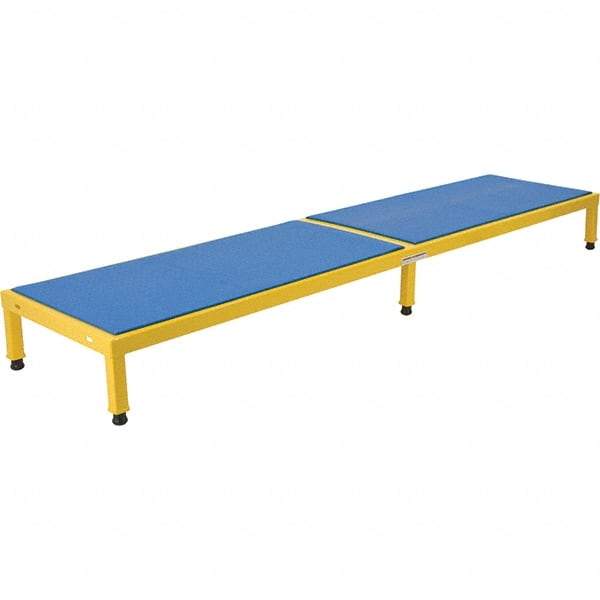 Vestil - 9" High x 24" Wide x 96" Deep, Yellow Step Stand - Steel, 500 Lb Capacity - Industrial Tool & Supply