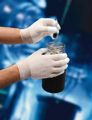 SHOWA - Size L (9) Polyurethane Coated Work Gloves - For Small Component Assembly, Fingertips Coated, Knit Wrist Cuff, Half Fingered, White, Paired - Industrial Tool & Supply