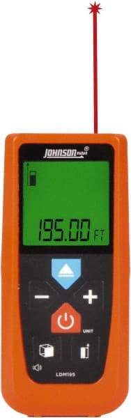 Johnson Level & Tool - 0.05 m to 59.44 m Distance Range, Laser Distance Finder - 2 AAA Alkaline Batteries, Accurate to 1/16 Inch - Industrial Tool & Supply