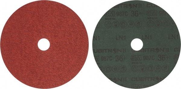 3M - 7" Diam 7/8" Hole 36 Grit Fiber Disc - Very Coarse Grade, Ceramic, 8,600 Max RPM, Series 987C - Industrial Tool & Supply