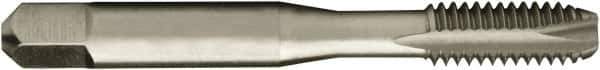 Vermont Tap & Die - #10-32 UNF, 2 Flute, Bright Finish, High Speed Steel Spiral Point Tap - Bottoming Chamfer, Right Hand Thread, 2-3/8" OAL, 7/8" Thread Length, 4.93mm Shank Diam, 2B Class of Fit, Series 3112 - Exact Industrial Supply