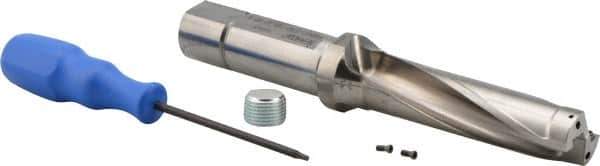 Iscar - 3-3/4" Max Drill Depth, 4xD, 0.937" Diam, Indexable Insert Drill - 1" Shank Diam, Whistle Notch Shank - Industrial Tool & Supply