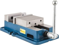 Interstate - 6" Jaw Width, 5-29/32" Jaw Opening Capacity, Horizontal Stationary Machine Vise - Manual Operation, 7,875 Lb Capacity, 1 Station, 16.85" Long x 4.72" High x 1-1/2" Deep, 1-1/2" Jaw Height, Cast Iron - Industrial Tool & Supply