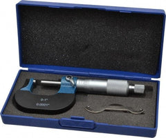Value Collection - 1 Inch Measurement Range, 0.0001 Inch Graduation, Spherical Anvil, Ratchet Stop Thimble, Mechanical Anvil, Tube Micrometer - Accurate Up to 0.0001 Inch, Accurate Up to 0.0001 Inch, Enamel Finish, Carbide - Industrial Tool & Supply