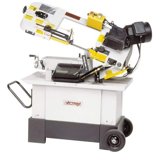 Vectrax - 7 x 10-1/2" Manual Combo Horizontal & Vertical Bandsaw - 1 Phase, 45° Vise Angle of Rotation, 1 hp, 240 Volts, Geared Head Drive - Industrial Tool & Supply