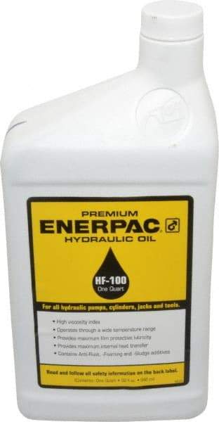 Enerpac - 1 Qt Bottle, Mineral Hydraulic Oil - ISO 32, <12,000 SUS at 0°F, 150 to 165 SUS at 100°F, 42 to 45 SUS at 210°F - Industrial Tool & Supply