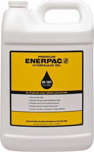 Enerpac - 1 Gal Bottle, Mineral Hydraulic Oil - ISO 32, <12,000 SUS at 0°F, 150 to 165 SUS at 100°F, 42 to 45 SUS at 210°F - Industrial Tool & Supply