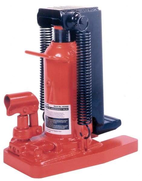Omega Lift Equipment - 10 Ton Capacity Hydraulic Toe Lift Jack - 1-1/8" to 6-13/16" High, 5-3/4" Piston Stroke - Industrial Tool & Supply