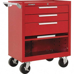 Kennedy - 3 Drawer 1,400 Lb Capacity Steel Tool Roller Cabinet - 27" Wide x 35" High x 18" Deep, Red - Industrial Tool & Supply