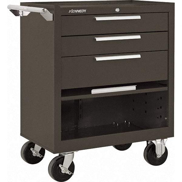 Kennedy - 3 Drawer 1,400 Lb Capacity Steel Tool Roller Cabinet - 27" Wide x 35" High x 18" Deep, Brown - Industrial Tool & Supply