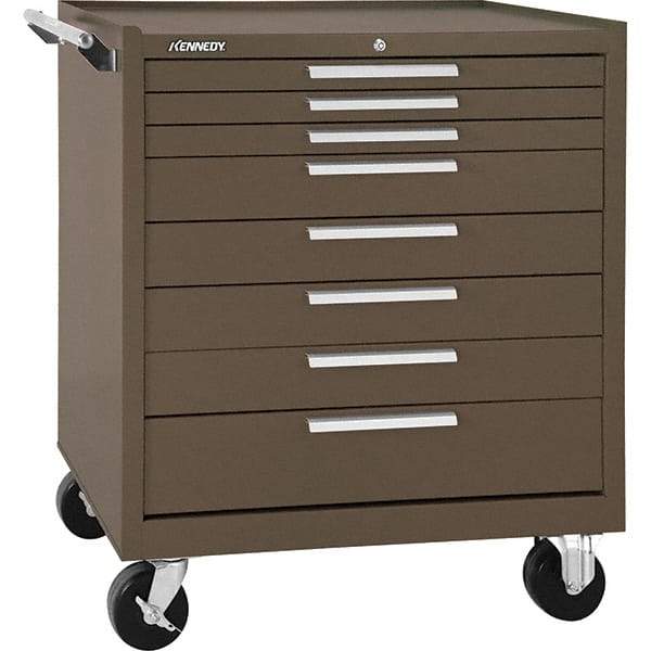 Kennedy - 8 Drawer 1,400 Lb Capacity Steel Tool Roller Cabinet - 34" Wide x 40" High x 20" Deep, Brown - Industrial Tool & Supply